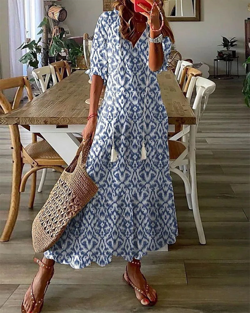 Ava - Elegant bohoklänning med magskydd