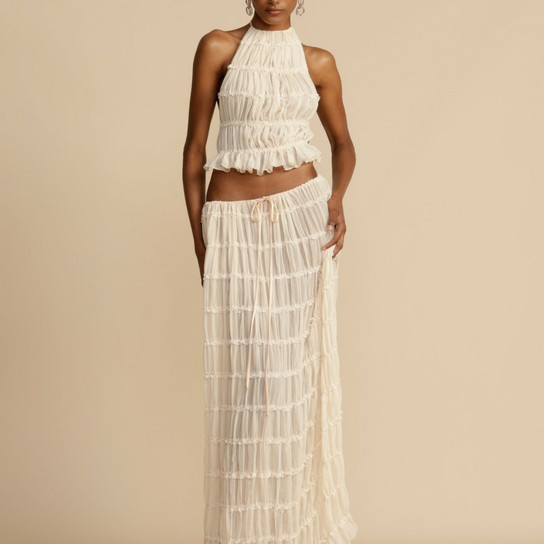 Jeanette™ | Halter topp och kjol set