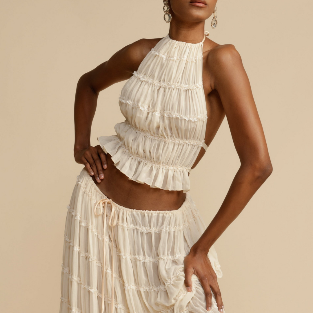 Jeanette™ | Halter topp och kjol set