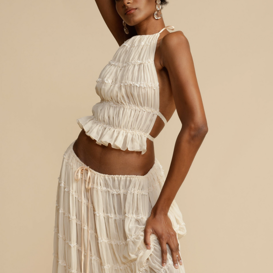 Jeanette™ | Halter topp och kjol set