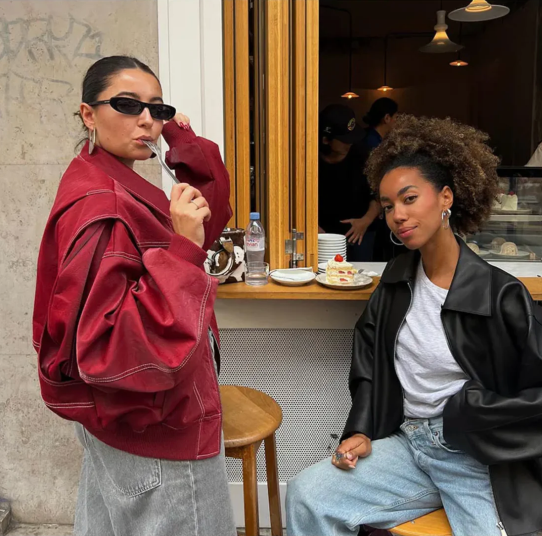 Fanny | Oversized läderjacka