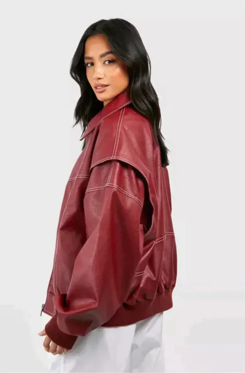 Fanny | Oversized läderjacka