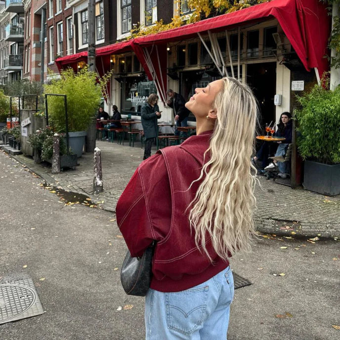 Fanny | Oversized läderjacka