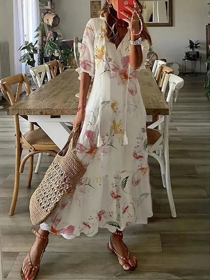 Ava - Elegant bohoklänning med magskydd