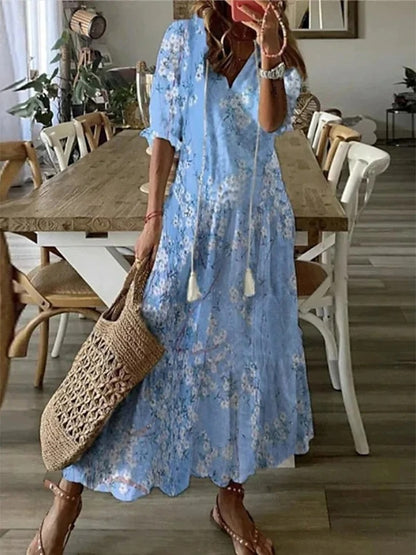 Ava - Elegant bohoklänning med magskydd