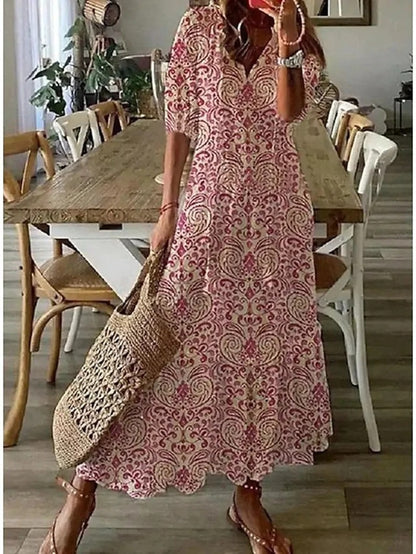 Ava - Elegant bohoklänning med magskydd